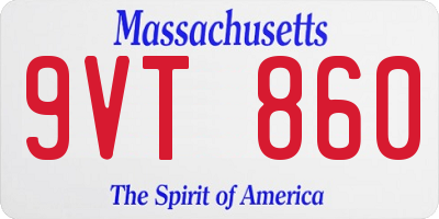 MA license plate 9VT860