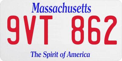 MA license plate 9VT862