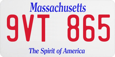 MA license plate 9VT865