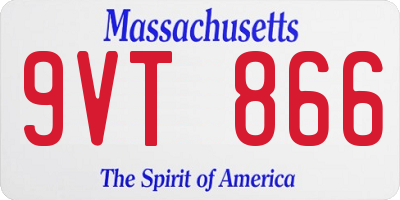 MA license plate 9VT866