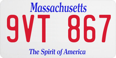 MA license plate 9VT867
