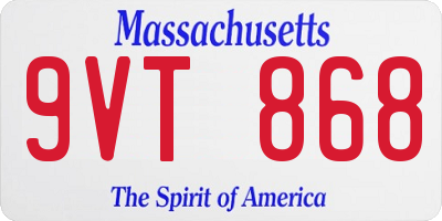 MA license plate 9VT868