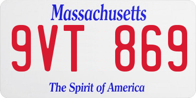 MA license plate 9VT869