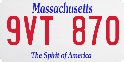 MA license plate 9VT870