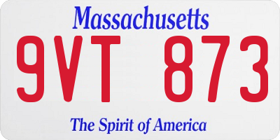 MA license plate 9VT873