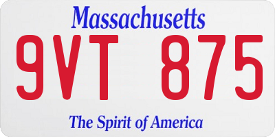 MA license plate 9VT875
