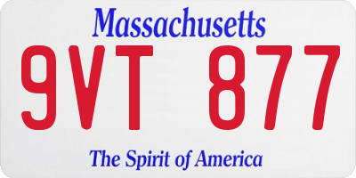 MA license plate 9VT877