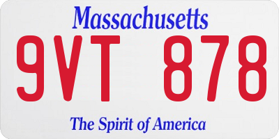 MA license plate 9VT878