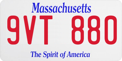 MA license plate 9VT880