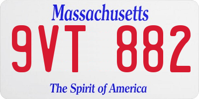 MA license plate 9VT882
