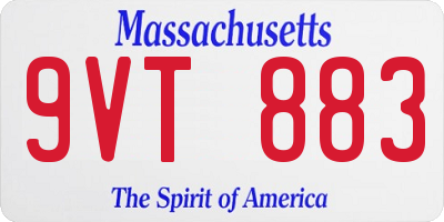 MA license plate 9VT883