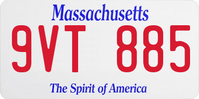 MA license plate 9VT885