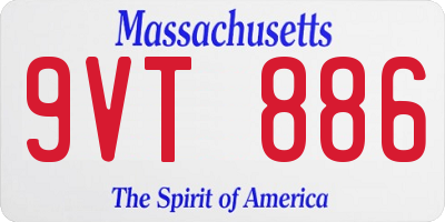 MA license plate 9VT886