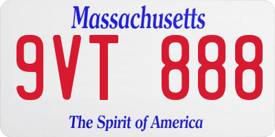MA license plate 9VT888