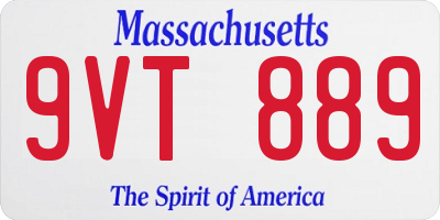 MA license plate 9VT889