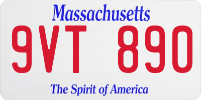 MA license plate 9VT890