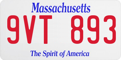 MA license plate 9VT893
