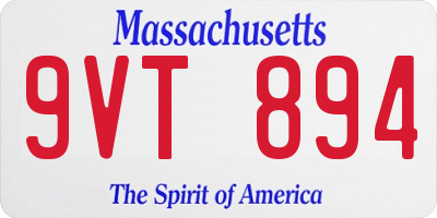 MA license plate 9VT894
