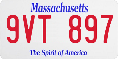 MA license plate 9VT897