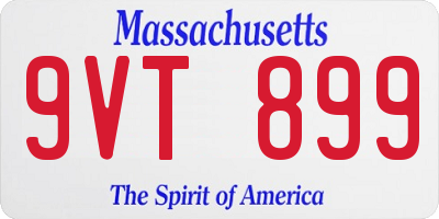 MA license plate 9VT899