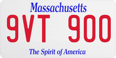 MA license plate 9VT900