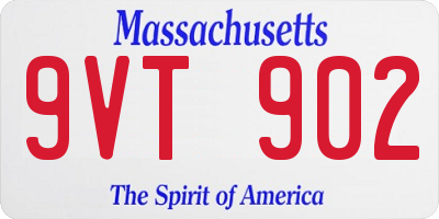 MA license plate 9VT902