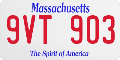 MA license plate 9VT903