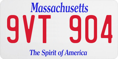 MA license plate 9VT904