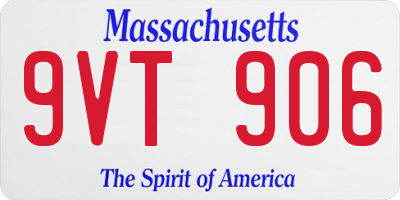 MA license plate 9VT906