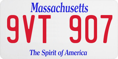 MA license plate 9VT907