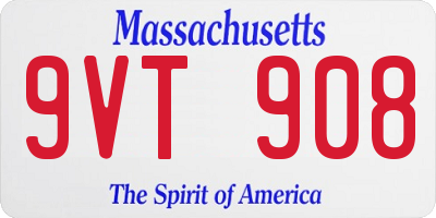 MA license plate 9VT908