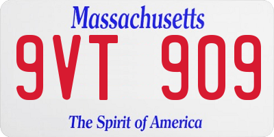 MA license plate 9VT909