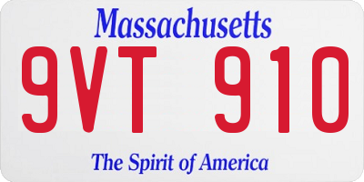 MA license plate 9VT910