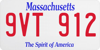 MA license plate 9VT912