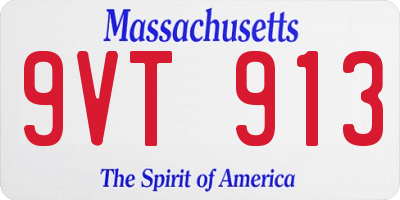 MA license plate 9VT913
