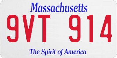 MA license plate 9VT914