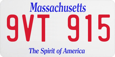 MA license plate 9VT915