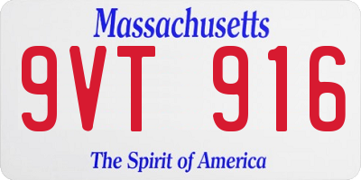 MA license plate 9VT916