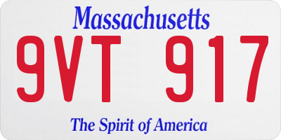 MA license plate 9VT917
