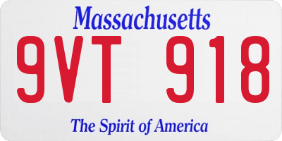 MA license plate 9VT918