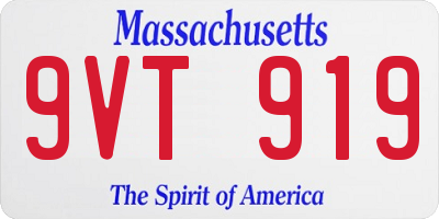 MA license plate 9VT919