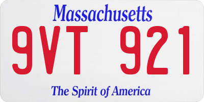 MA license plate 9VT921