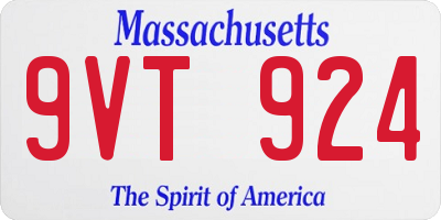 MA license plate 9VT924
