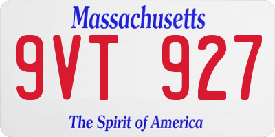 MA license plate 9VT927