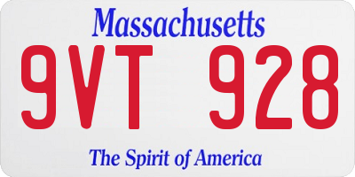 MA license plate 9VT928