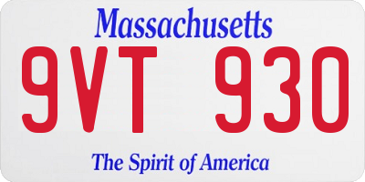 MA license plate 9VT930