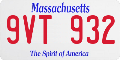 MA license plate 9VT932
