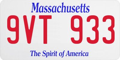 MA license plate 9VT933
