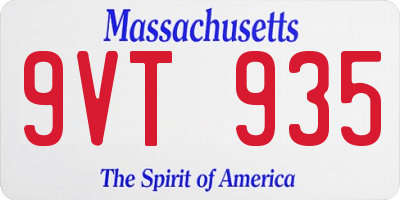 MA license plate 9VT935