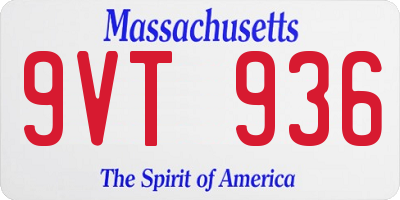 MA license plate 9VT936